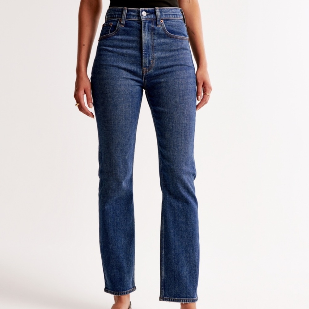 Curve Love Abercrombie ultra high rise ankle Distressed Jeans